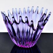 Vase - Large Purple Crystal Cup • Vintage • Cristallerie de Bayel • 1950