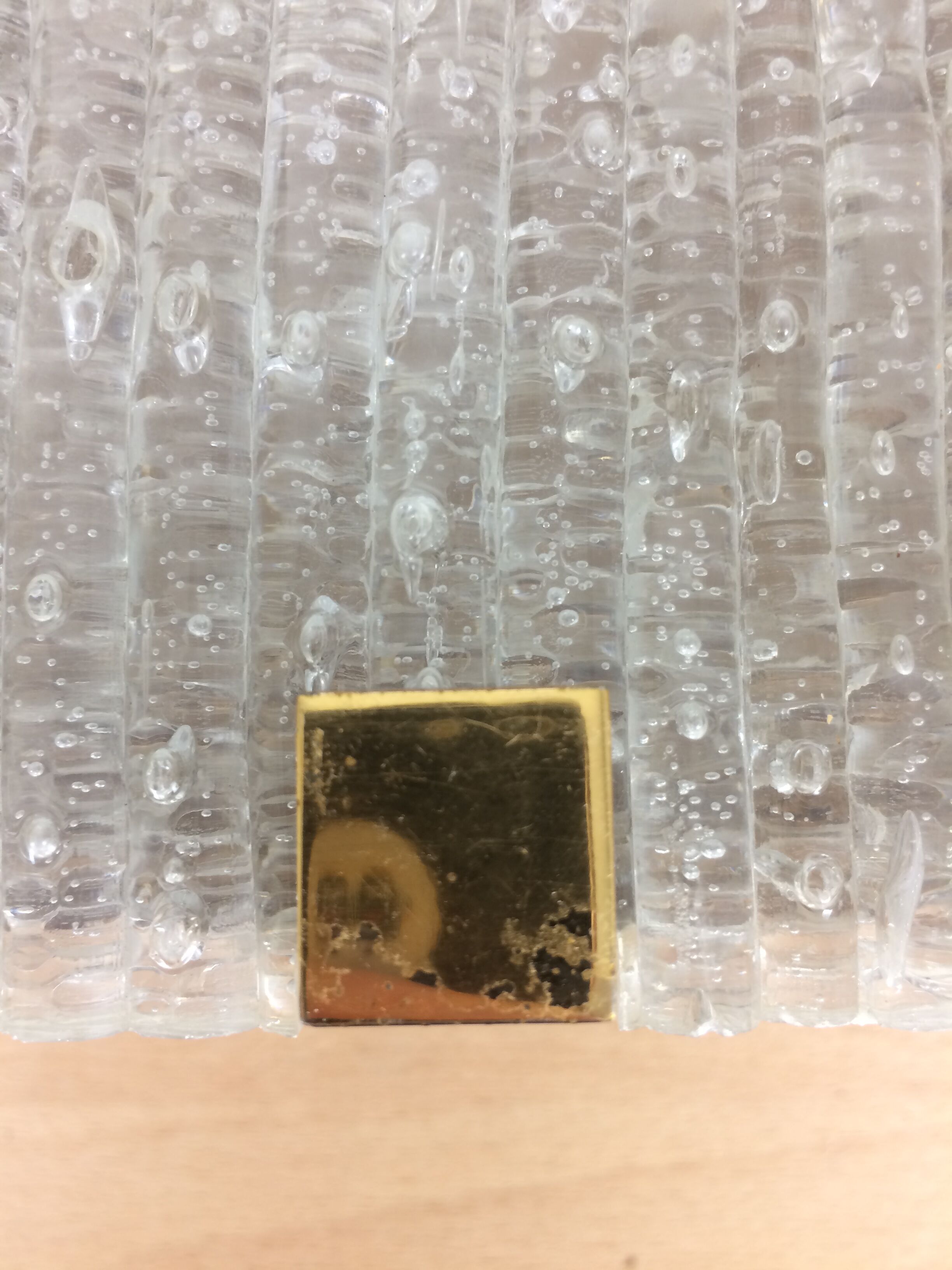 Scandinavian square wall lamp perspex and teak, ceiling lamp