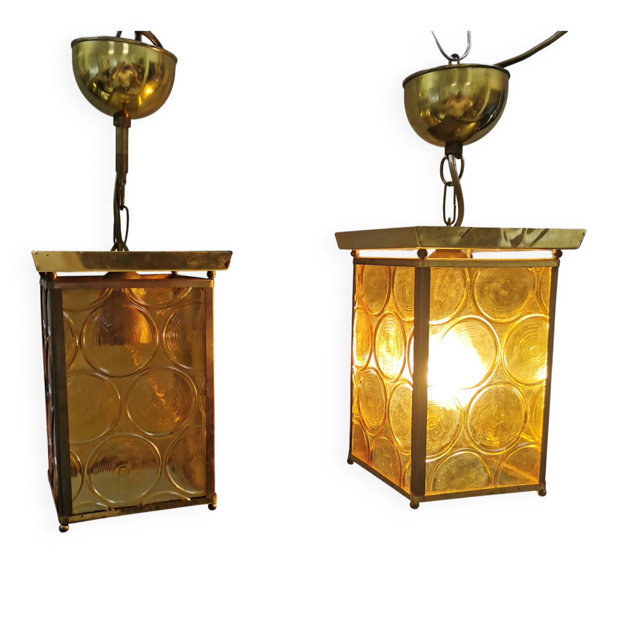 Two lantern lamps from Fischer Leuchten, 1960s–70s.