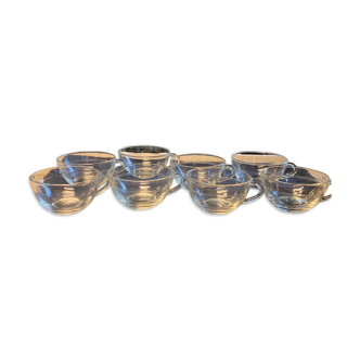 Vintage teacups/chocolate Gigogne Duralex