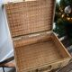 Vintage woven wicker suitcase