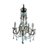 Lustre en verre bleu turquoise