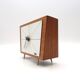 Rare mid century minimalist teak desk clock by zentra