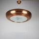 Large Art Deco Copper UFO Hanging Lamp, Czechoslovakia, 1930s