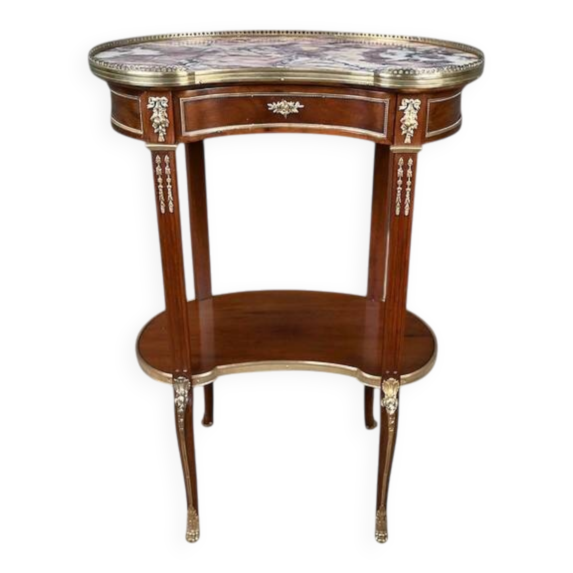 Small Kidney Table in Mahogany, Transition Style – Early 20th Century