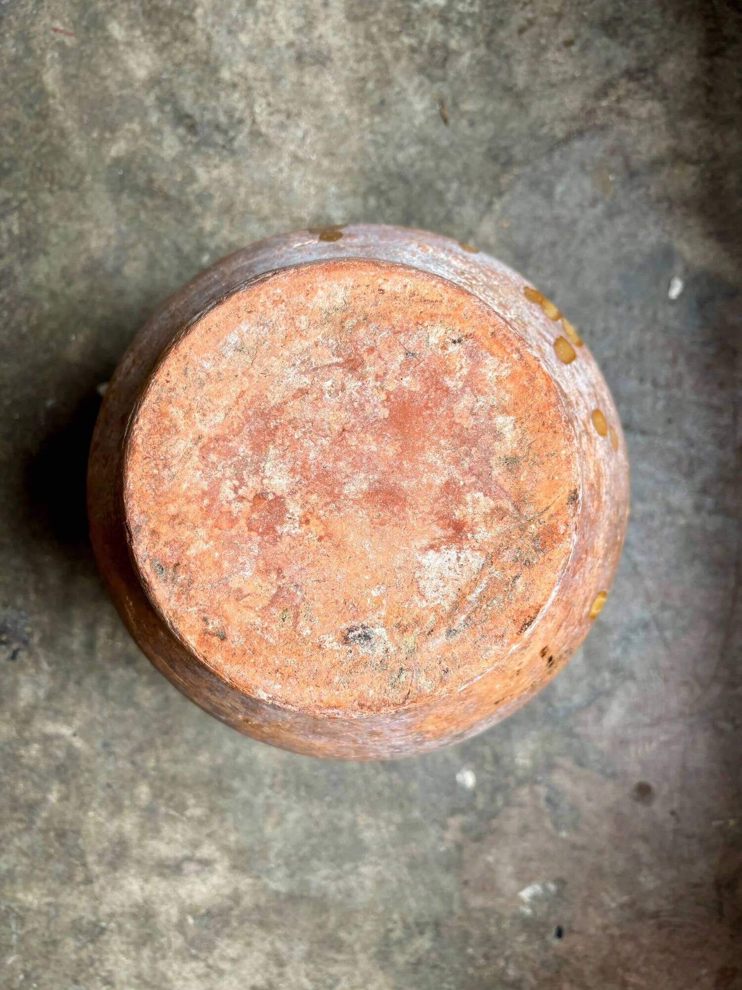 Grease pot, glazed ochre ceramic jar no. 4 - 18th century