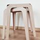 Set de 2 tabourets vintages acier laqué rose pâle