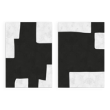 2 black and white modern art prints