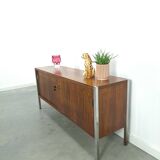 Enfilade en palissandre plus fin avec chromen poten, vintage kast