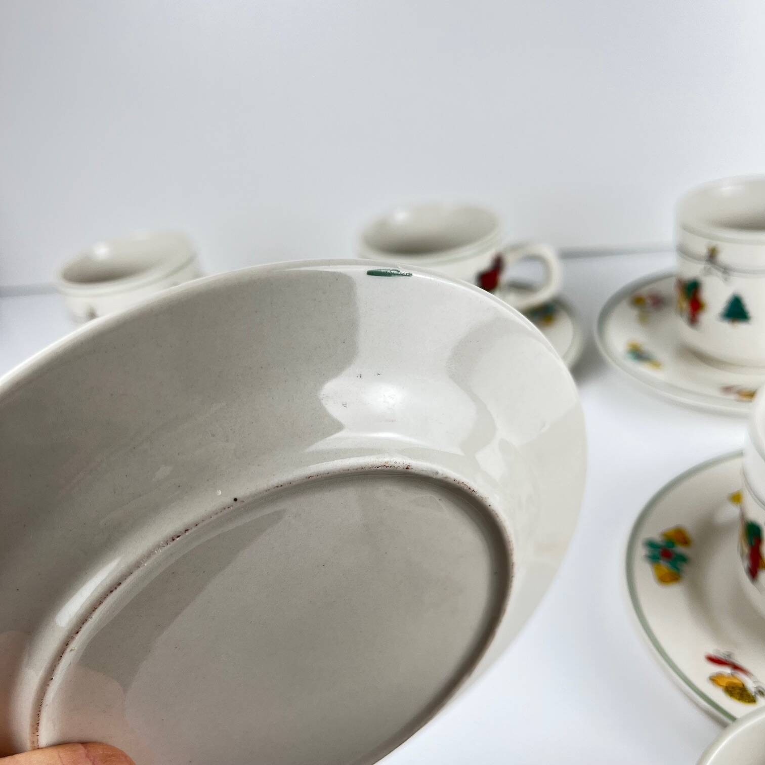 Set of 6 Christmas coffee/tea cups, 1980