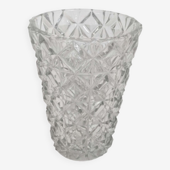 Pressed molded glass vase 60s