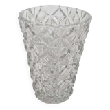 Vase en verre pressé moulé années 60 Hauteur 30 cm