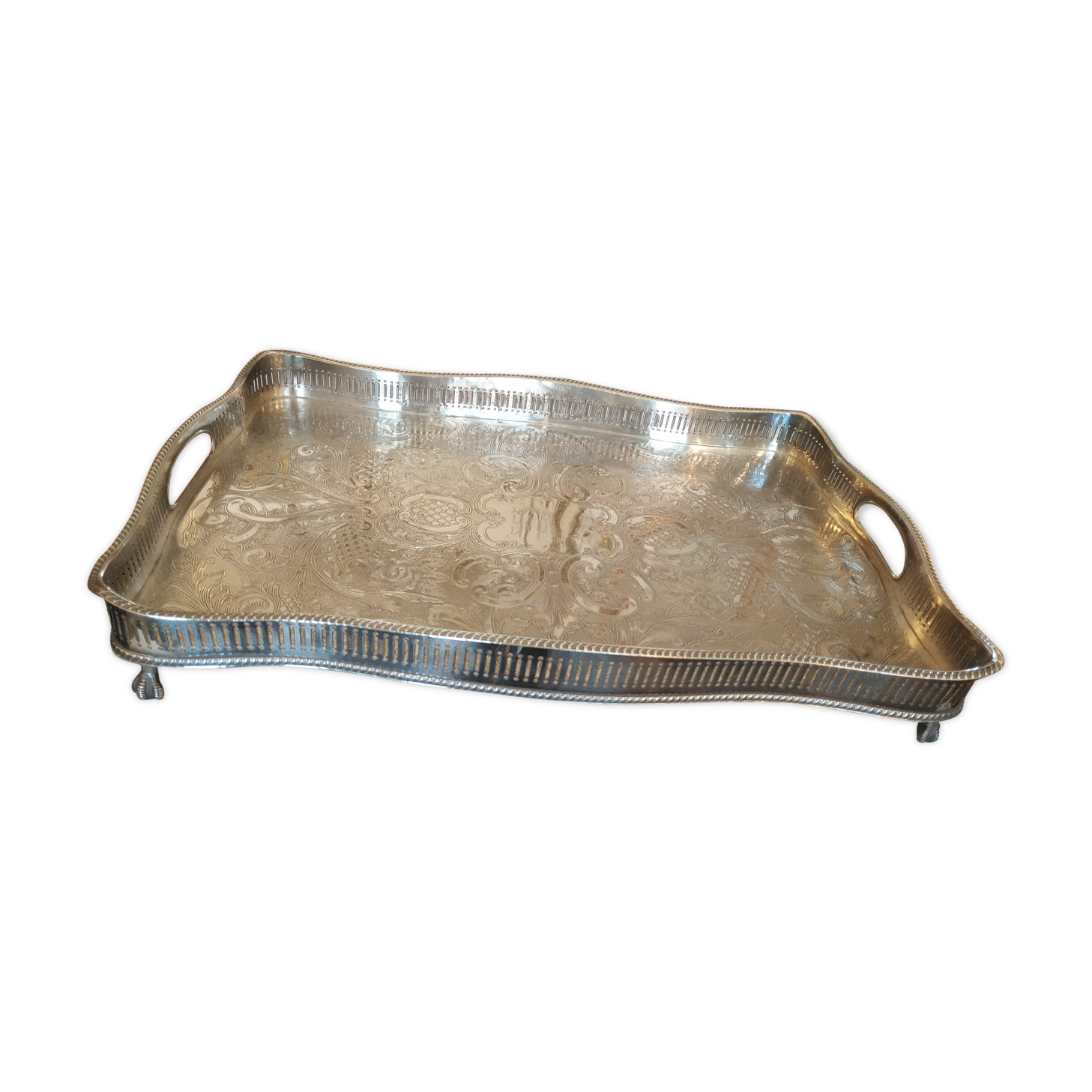 Silver metal tray