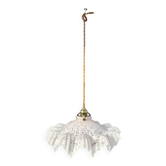 Suspension en verre de Clichy rose
