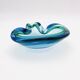 Flavio Poli Seguso Sommerso Emerald Green Blue Vintage 60s Ashtray