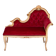 Louis XVI Red Velvet Hall Sofa 1950s France