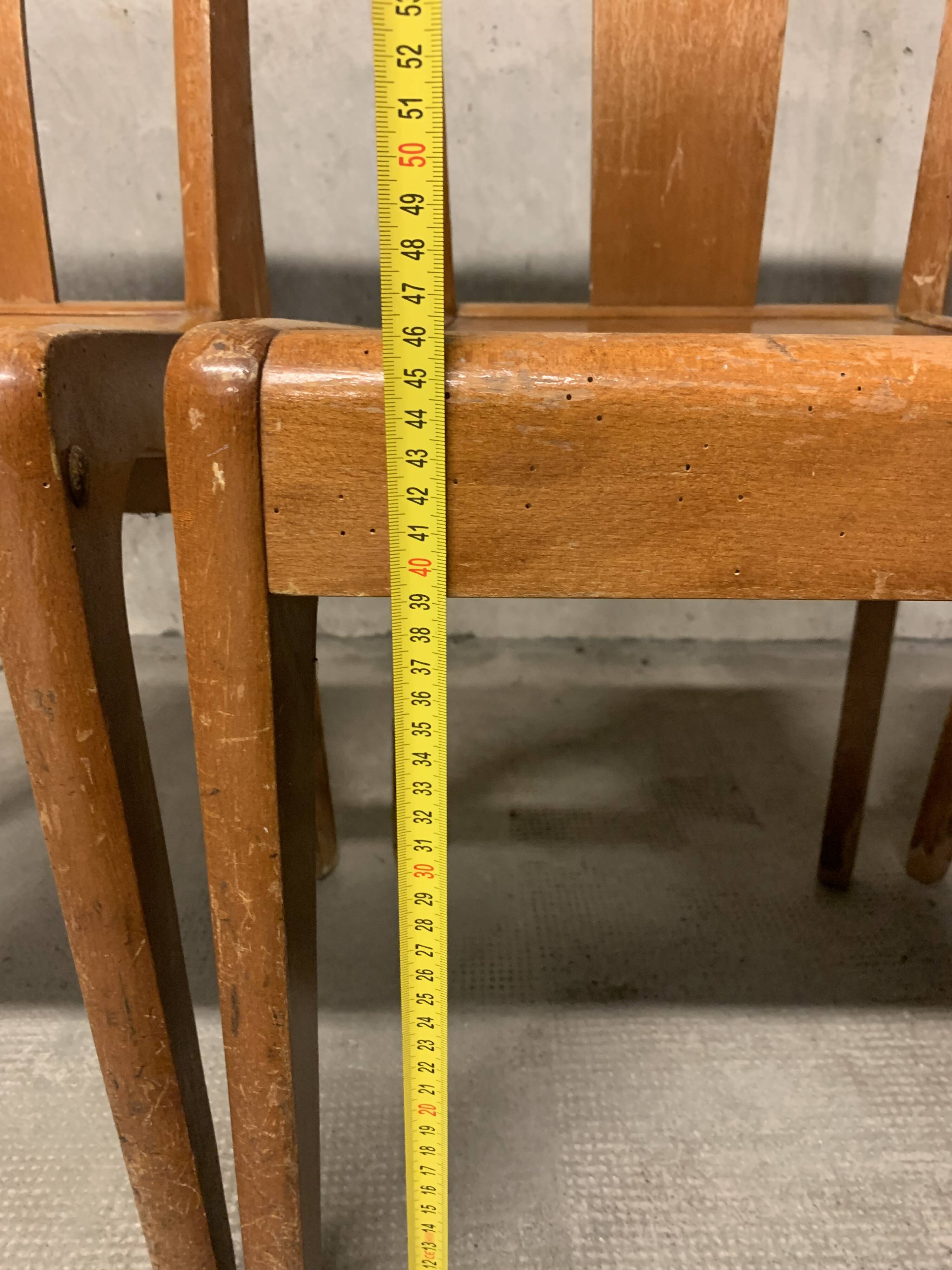 STELLA bench with three Vintage chairs in Retro Wood