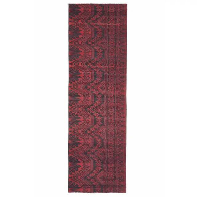 Vintage Turkish Oushak Handmade Wool Cotton Red Runner Rug 78x258