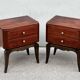Pair of 1930s Art Deco bedside tables in rosewood.