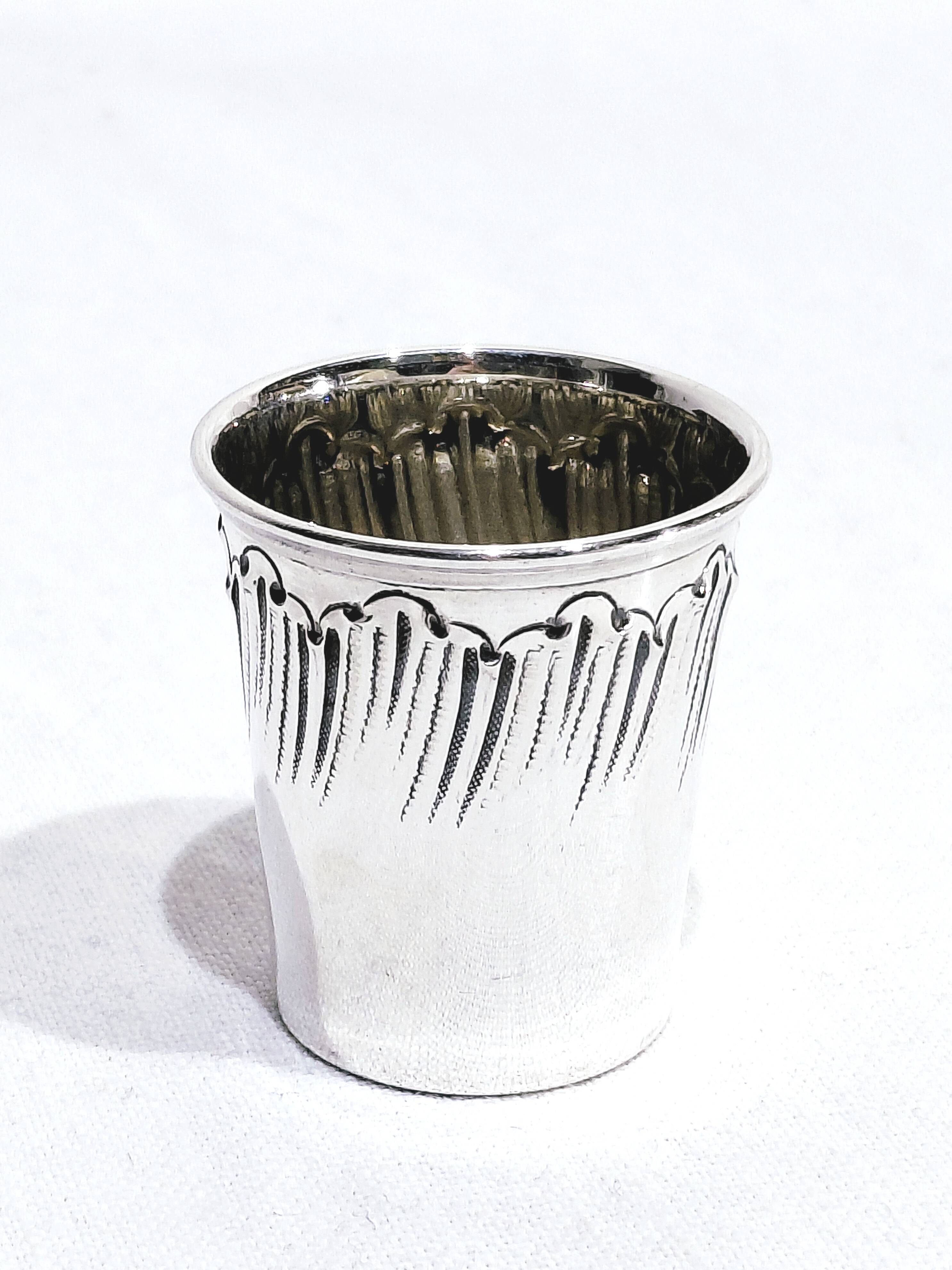 12 silver liqueur glasses