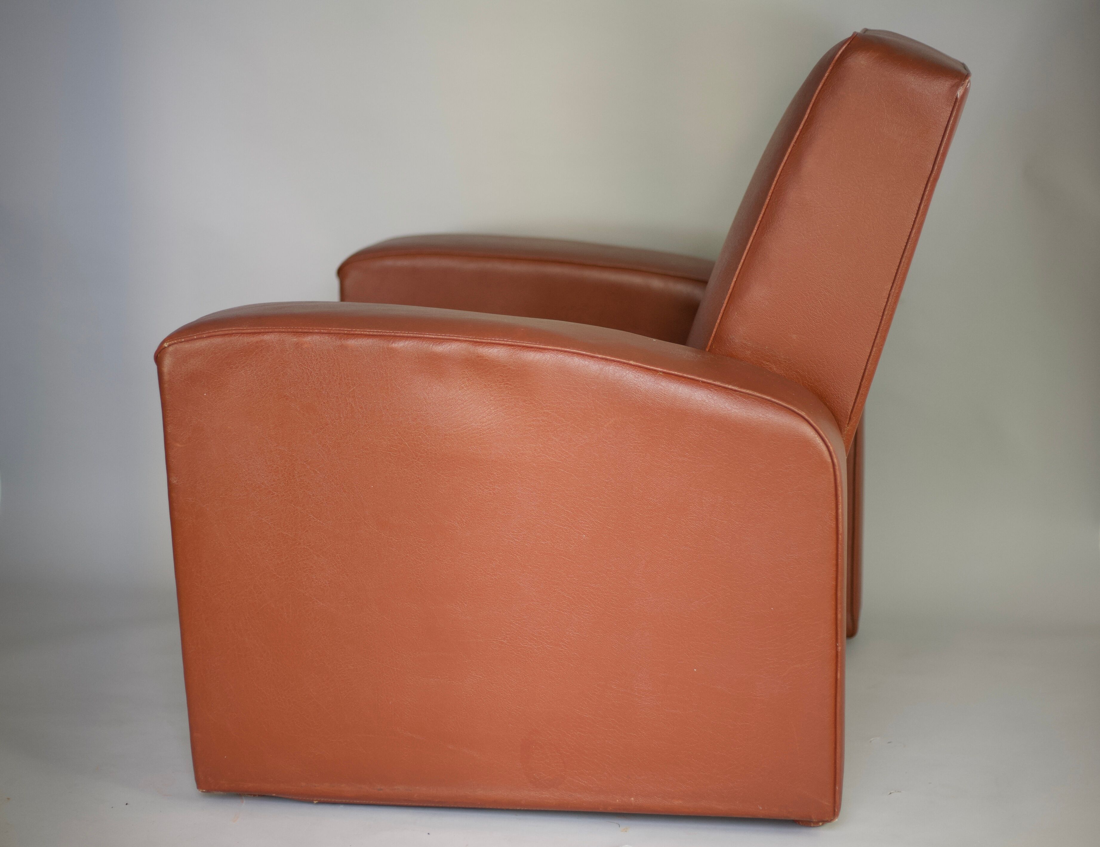 Armchair edited by Airborne, faux leather, France, circa 1950