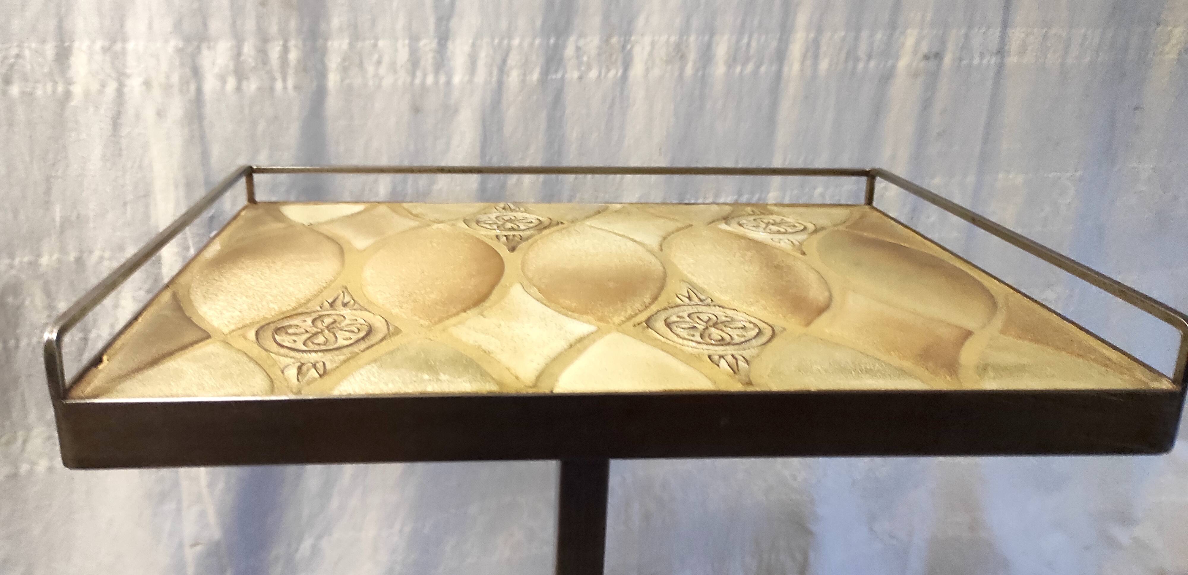 Steel and ceramic side table 70s