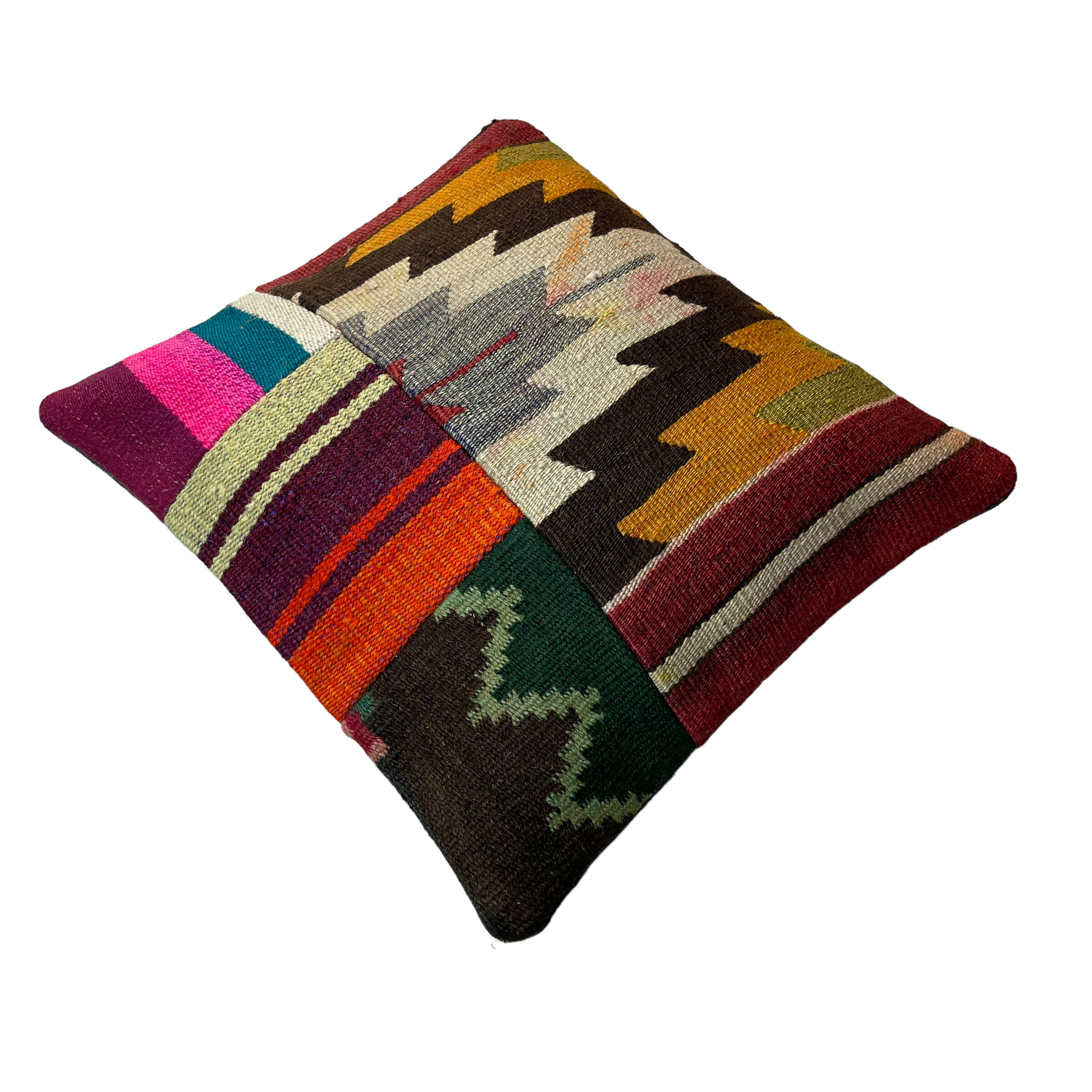 Vintage turkish patchwork cushion cover , 40 x 40 cm