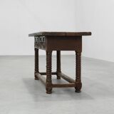 Spanish Oak Side Table or Console, 17th Century