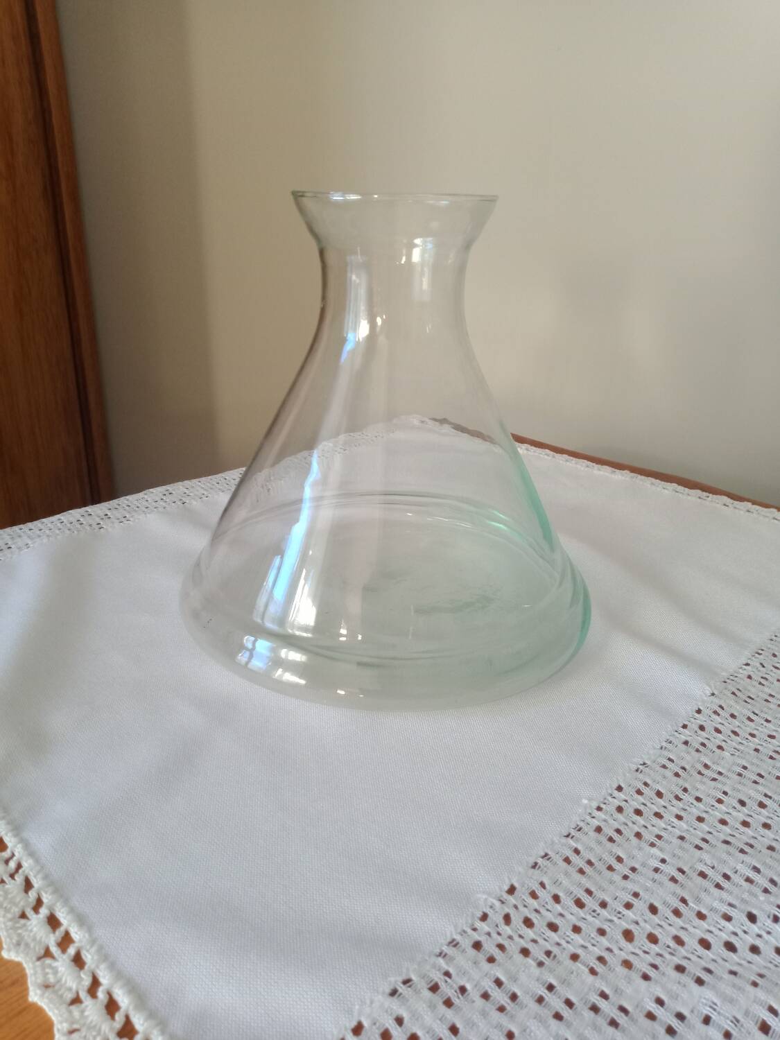 Carafe de chimie / vase en verre soufflé