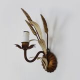 Vintage wall light with golden wheat ears Maison Masca Florence 70s