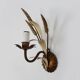 Vintage wall light with golden wheat ears Maison Masca Florence 70s