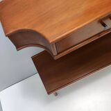 Entryway Set of Wall Mirror, Walnut Console and Bench by Brugnoli, Italy