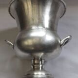 Old champagne bucket with vintage silver metal cooler Medici