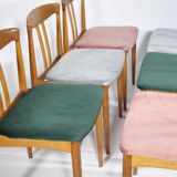Teak chairs danish design set 1960s new upholstery