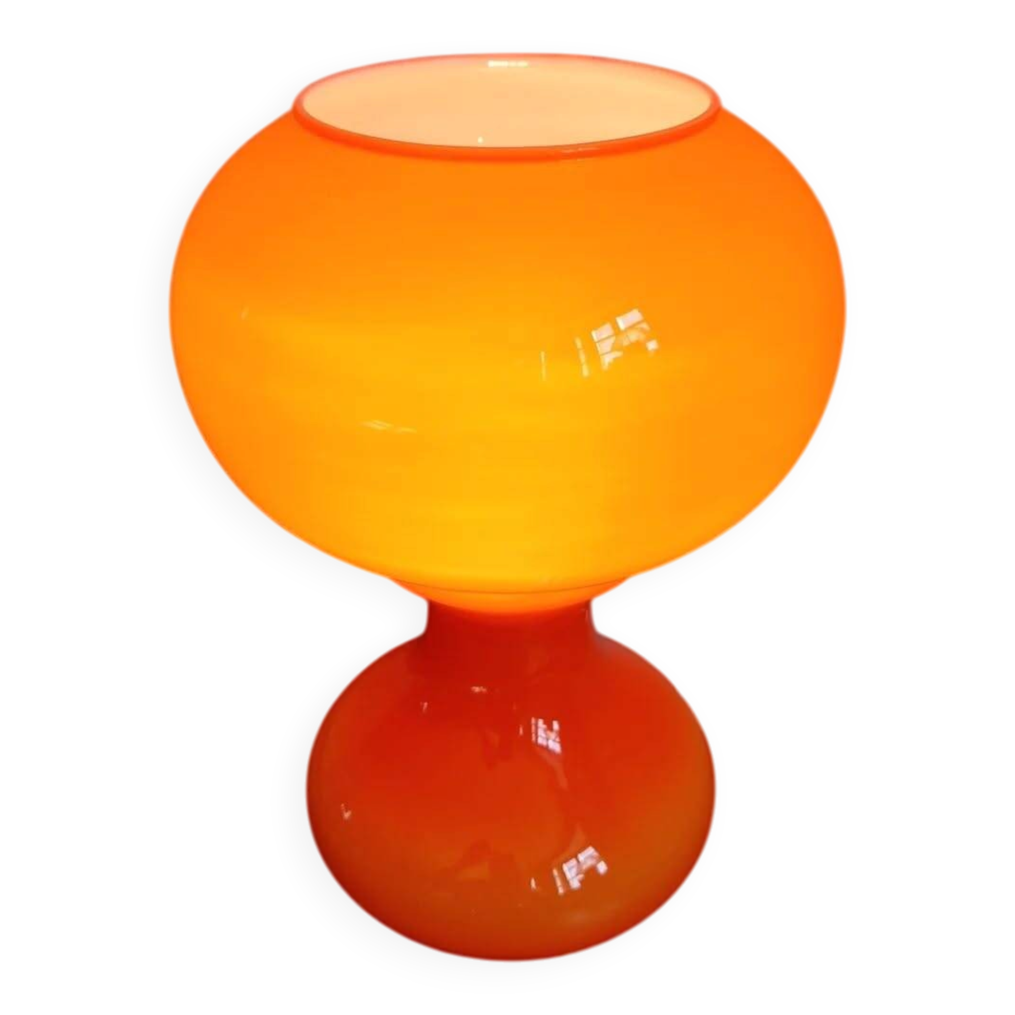 Space Age table lamp in orange glass, Massive, 1960