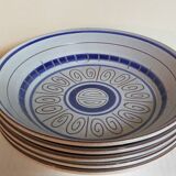 Five vintage MBFA PORNIC ceramic soup plates Daphné service