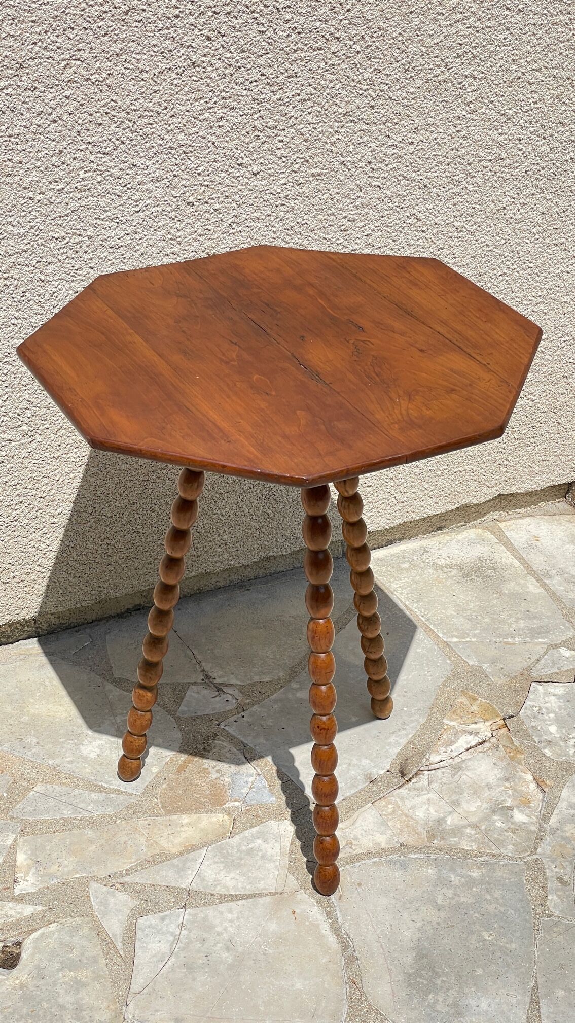 Table old legs tripod and turned wood