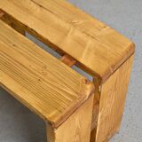 Pair of pine stools, Les Arcs circa 1970