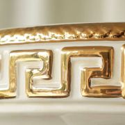 Large central piece Italian pottery in the style of Gianni Versace from the 1970s.
