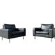 Lot de 2 fauteuils en cuir au design vintage