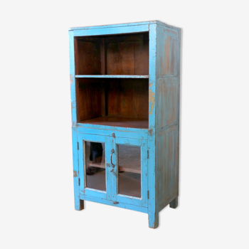 Old burmese teak dresser original blue patina