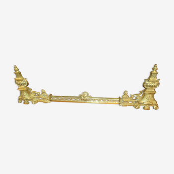 Chenets et barre en bronze style Louis XVI