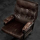 Modern Scandinavian brown leather swivel chair, 1970s