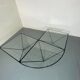 Table Basse Moderniste Furtive en Acier et Verre, Italie, années 1980