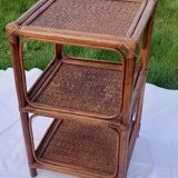 Brown rattan shelf 3 levels H 60 cm