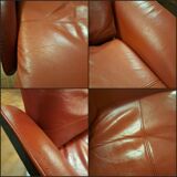 Pair of Lounge Chairs + Malung Leather Ottoman from the 90's