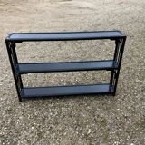 Blackened rattan shelf