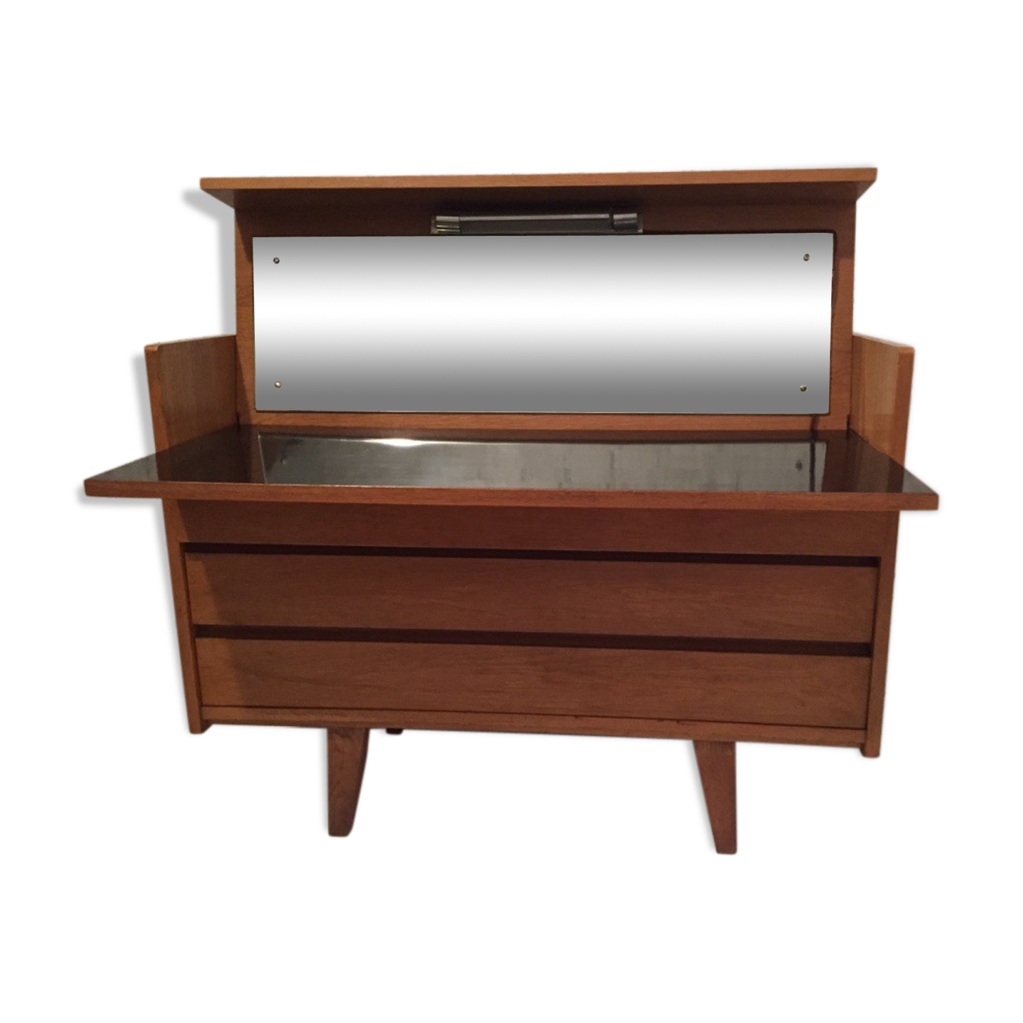 50s hairdresser in light wood