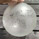 Frosted glass suspension globe with floral patterns in Art Deco style.