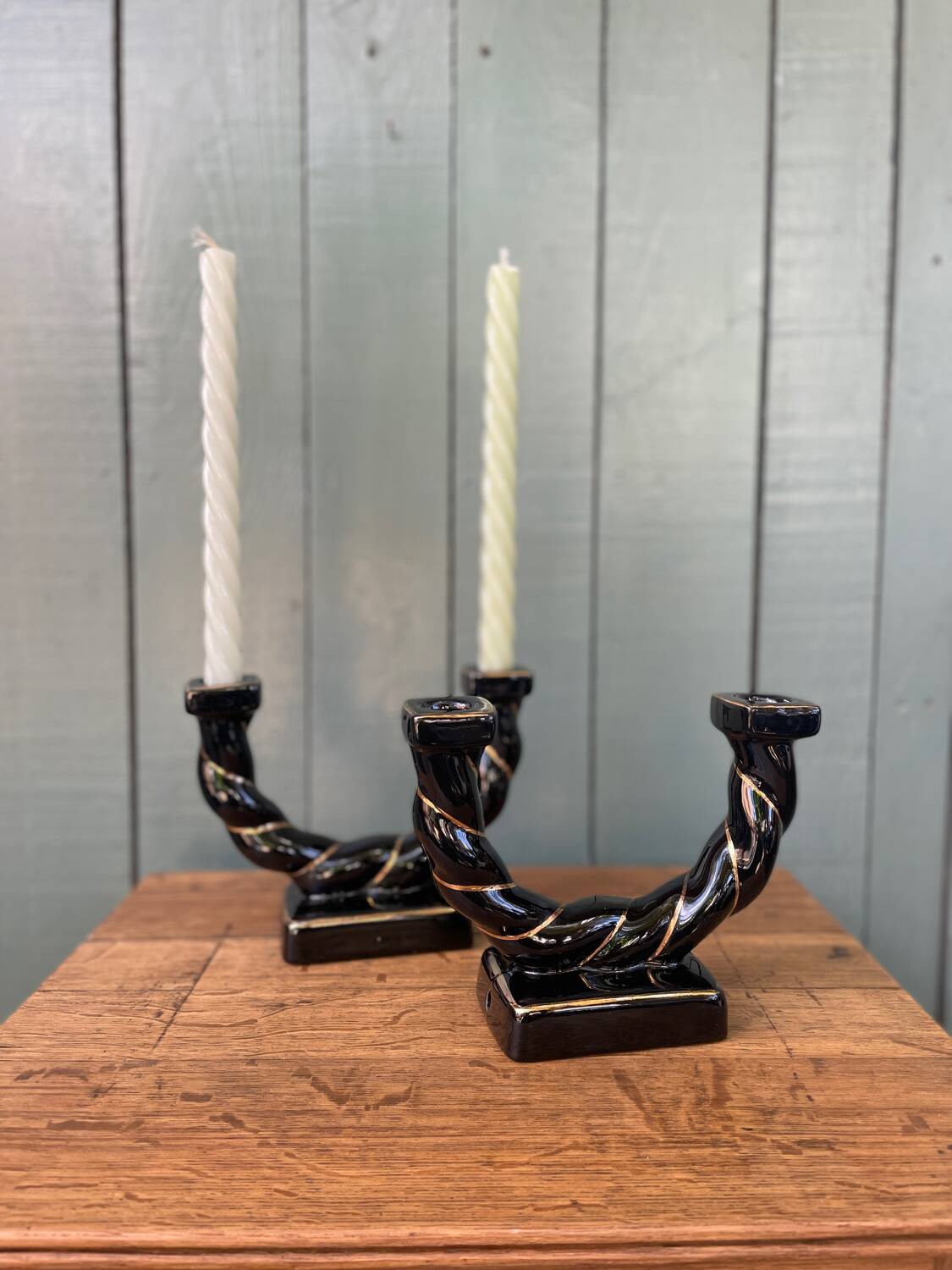 Ceramic twisted candle holder